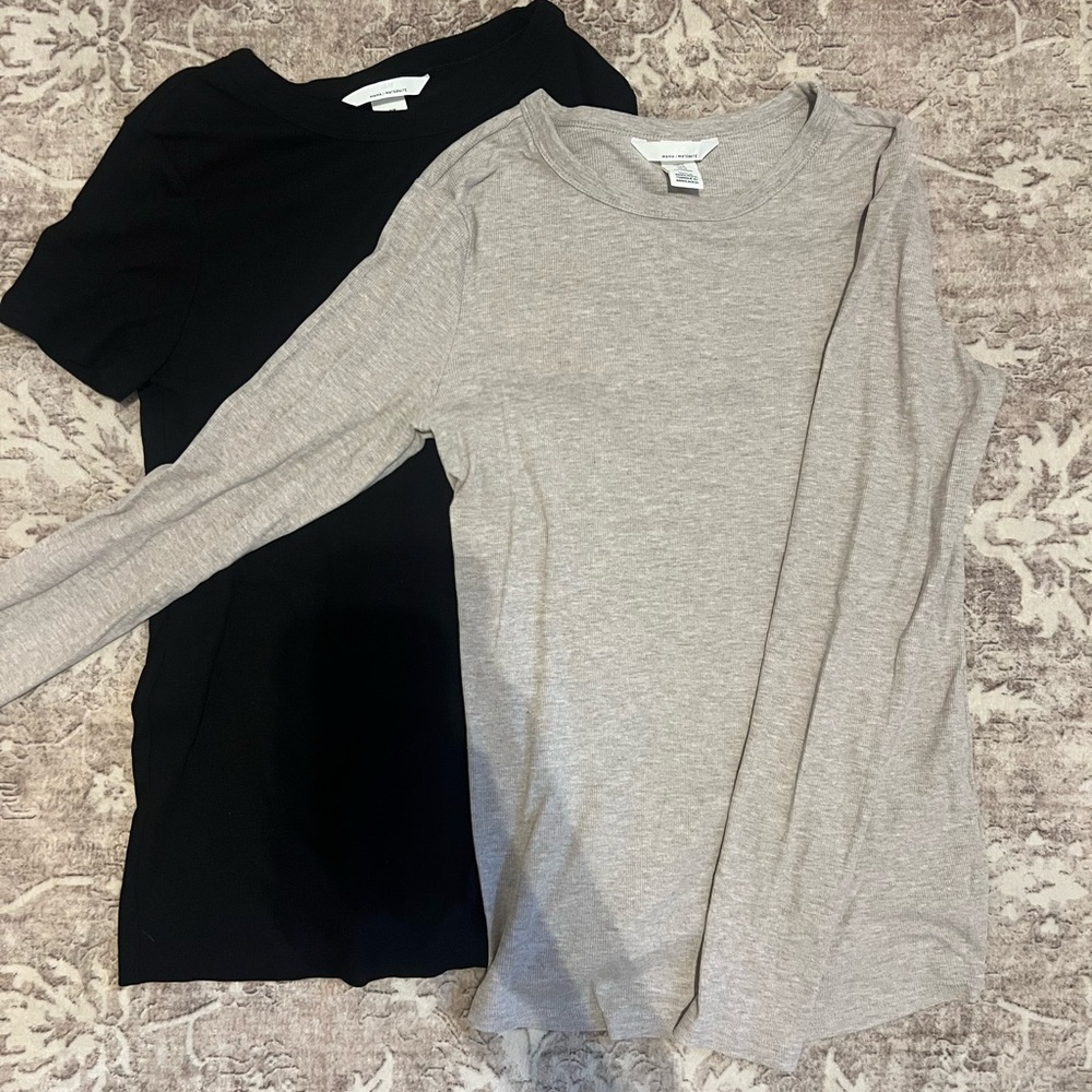 H&M Women's Long Sleeve Tops - Black and Gray